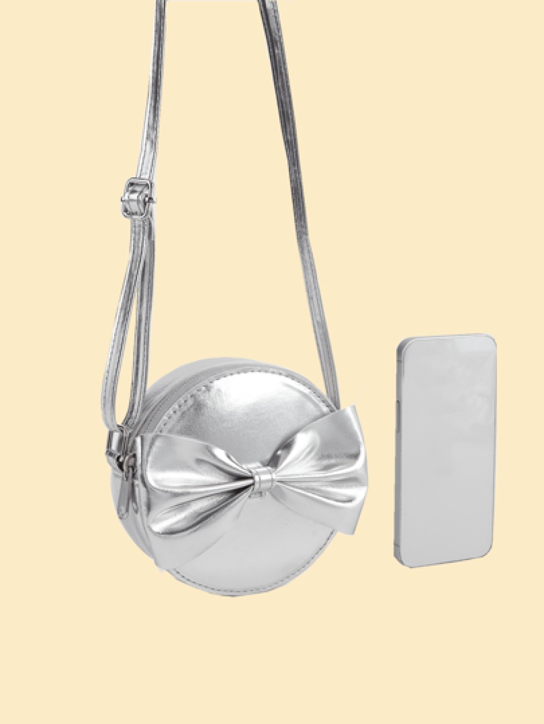 1pc Girls Bowknot Mini Round Crossbody Bag Princess Style Matching Outfit Birthday Gift