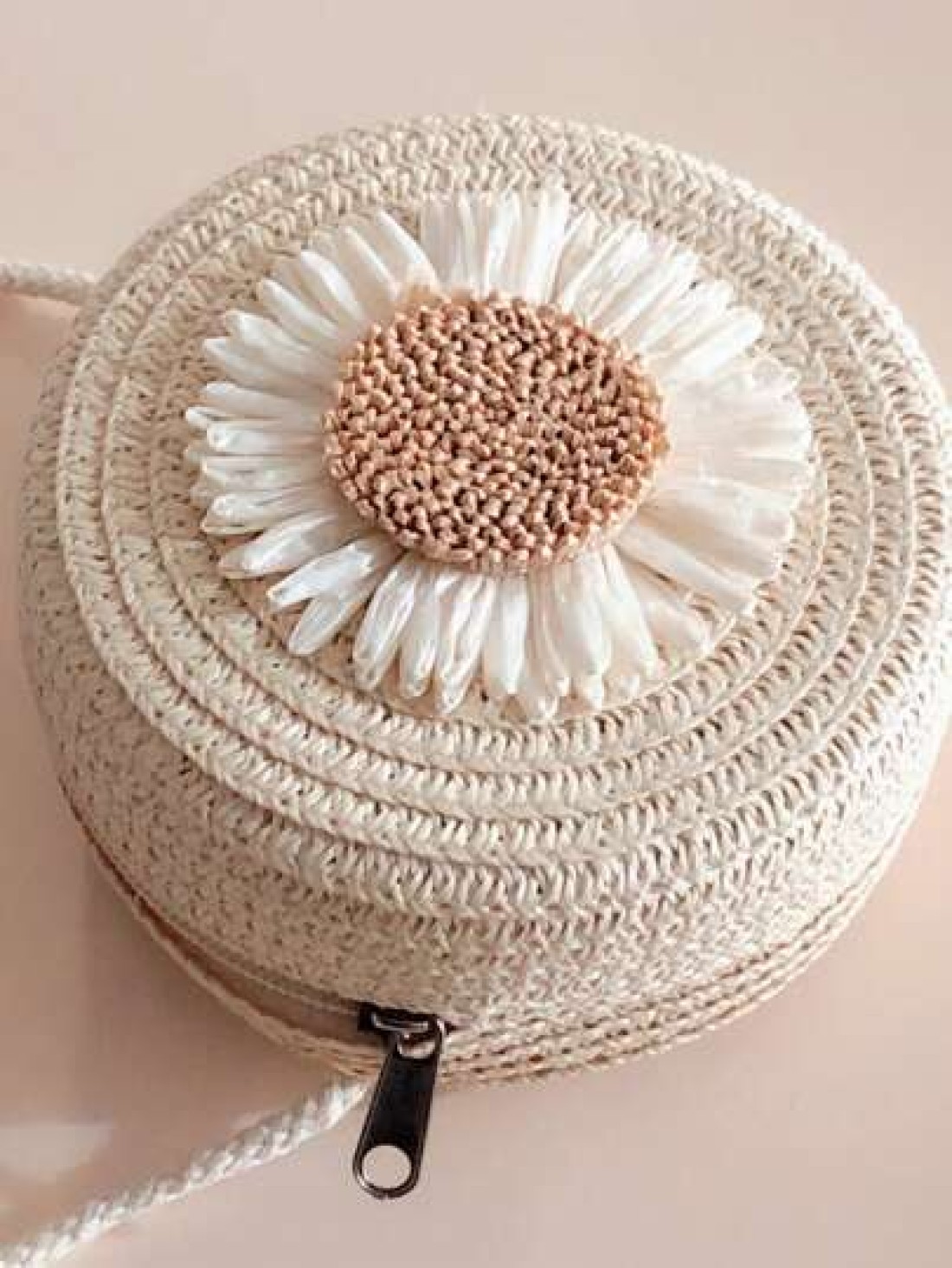 1pc Girls Sunflower Paper Straw Sling Bag Children Coin Purse