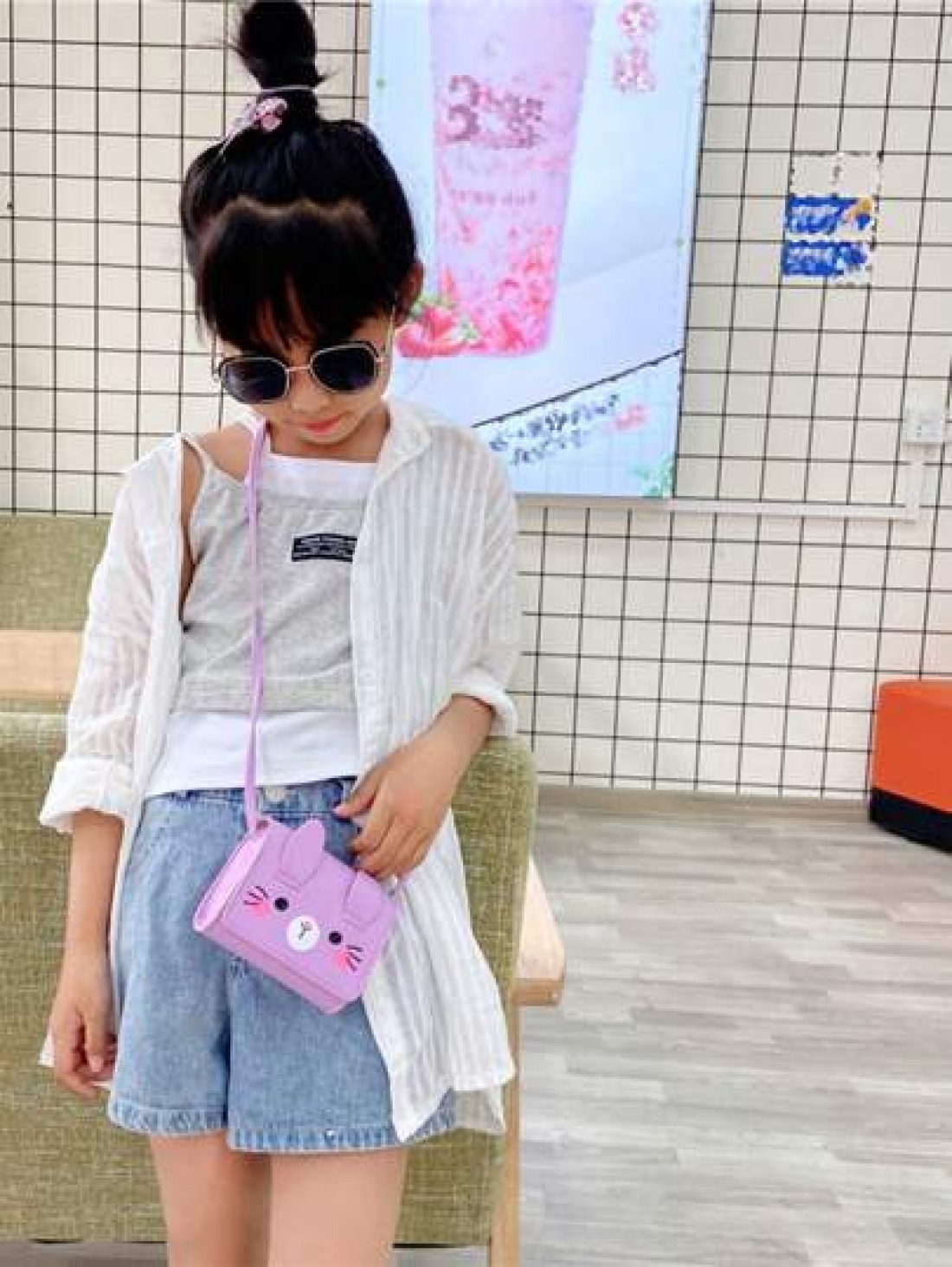 1pc Pu Magnet Closure Fashion Cartoon Bunny Three Dimensional Ears Shoulder Messenger Bag Cute Mini Coin Purse For Girls Suitable For A Variety Of Occasions Comfortable Shoulder Straps Versatile And N