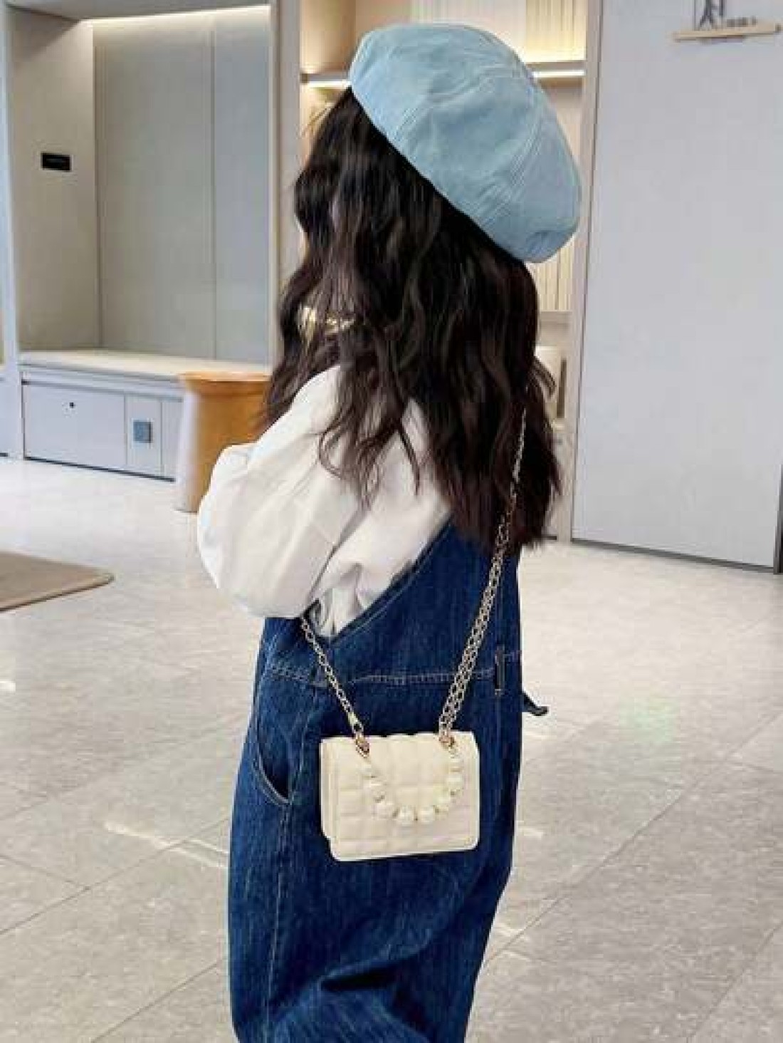 Cute And Fashionable Pearl Texture Handbag Coin Purse Crossbody Bag Outing Handbag Small Square Bag