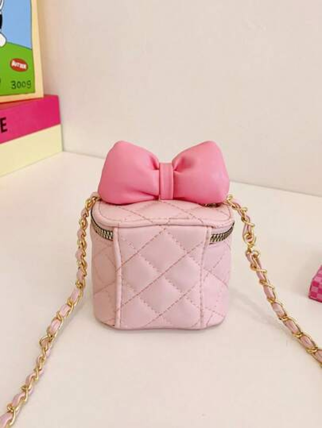 Bow Design Girls Mini Chain Strap Versatile Chic Shoulder Bag