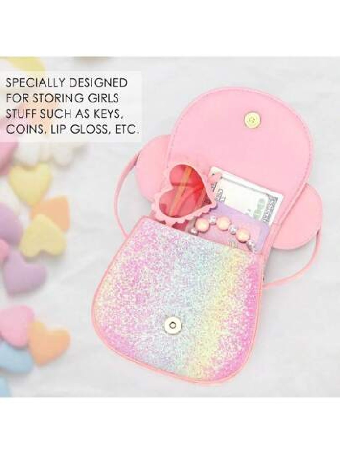 Toddler Purse Little Girl Purses For S 1 2 3 4 5 6 7 8 Year Old Birthday Gifts Cute Bow Purses Crossbody Shoulder Bag Personalized Initial Glitter Letter Coin Purse Christmas Gifts
