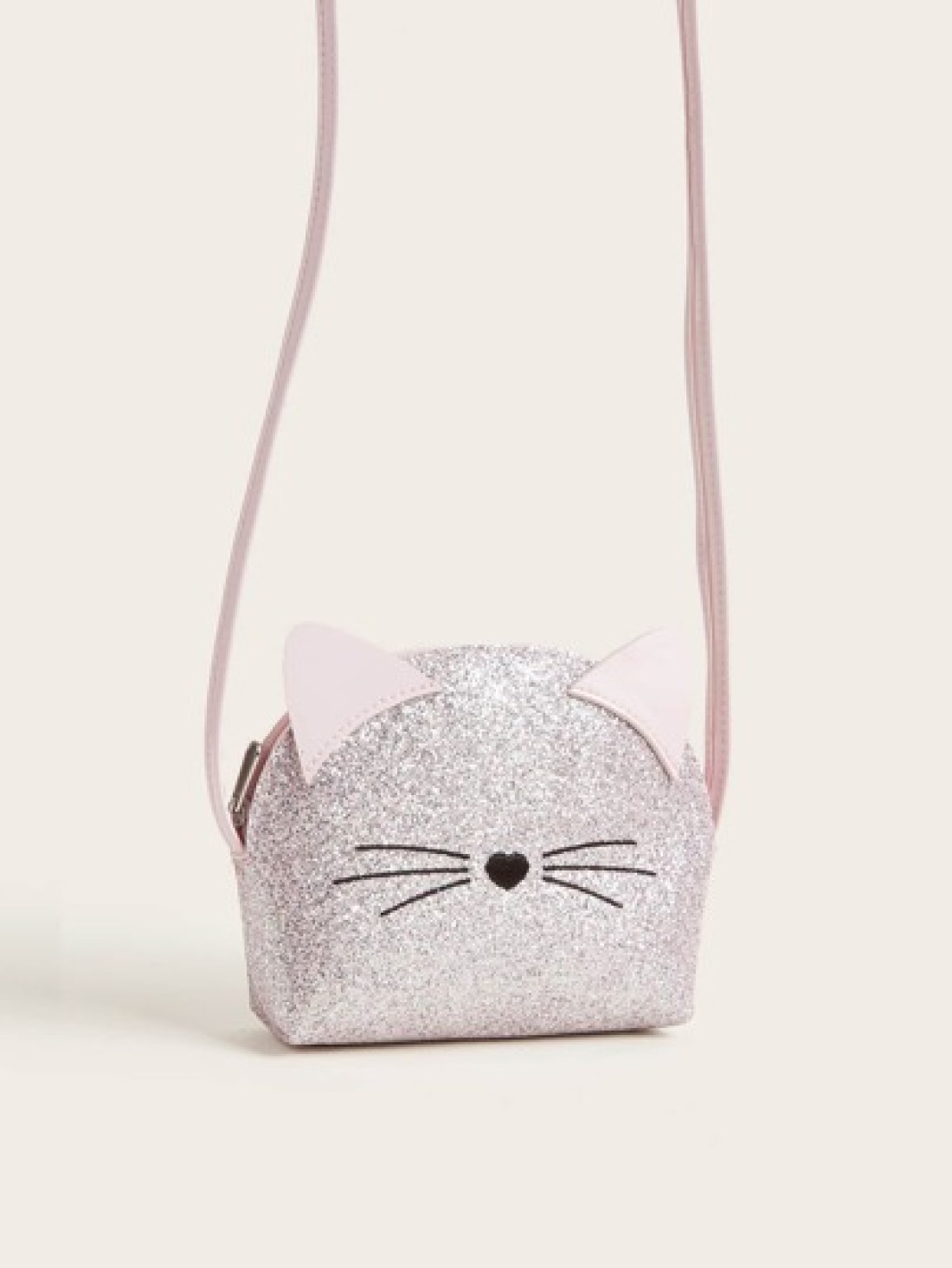 One Piece Girls Kitten Light Pink Gretel Half Circle Cute Mini Crossbody Bag Gift For Daily Use
