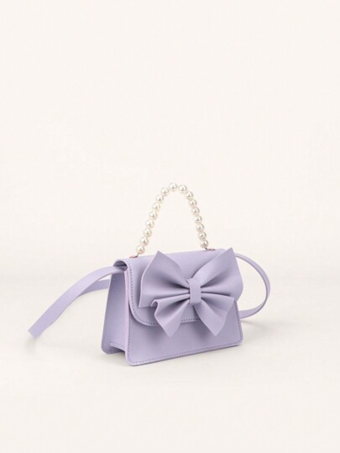 1pc Girls Lovely Mini Dual Fabric Bow Knot Handbag Crossbody Bag For Everyday Outfits