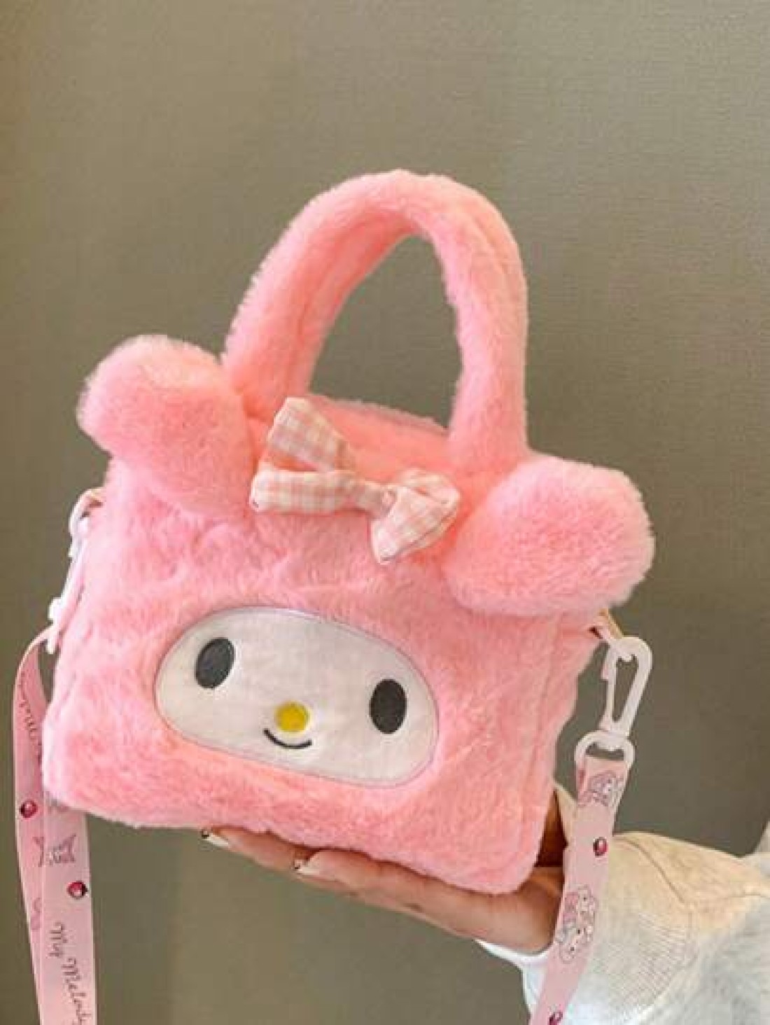 Sanrio حقيبة يد جميلة قطعة واحدة، حقيبة كتف كرتونية كارتون أنيمي ناعمة لسانتا كيتي وميلودي كهدايا عيد الميلاد وا