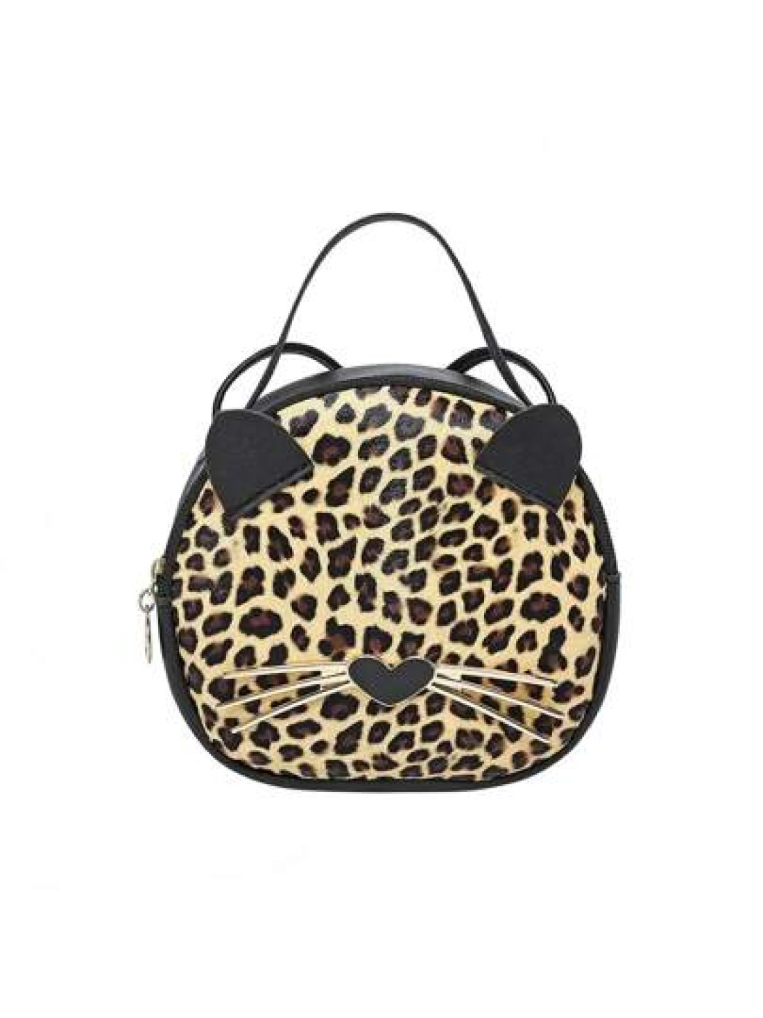 1pc Girl s New Leopard Print Bag Pu Leather Cat Mobile Phone Bag Cute Fashion Small Round Bag Ideal Choice For Gifts