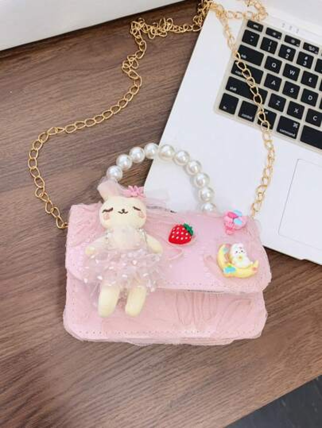 1 Pc Mini Young Children Handbag Pearl Bag Flip Bag Princess BagChain Messenger Bag Small Square Bag Shoulder Bag Candy Storagebag Versatile Lightweight Flip Closure Casual Bag For Travel VacationOutd