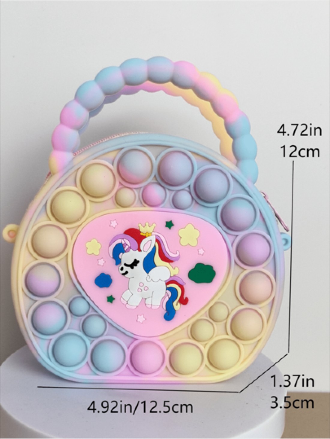 Love Design Handbag Silicone Crossbody Bag Unicorn Girl Wallet Anti Stress Waterproof Durable Small Pouch