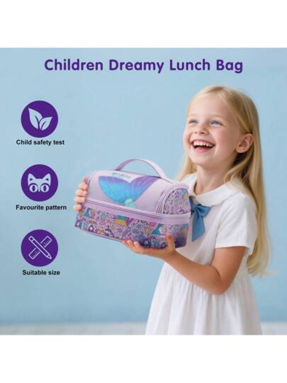 Super Powerful Girls Essentials 1pc Cartoon Animal Design Lunch Bag Girl Insulated Bento Box Double Layer Compartment Handbag Can Hold Hot Cold Food Inner Layer Keeps Warm Fresh Cool Large Capacity Od