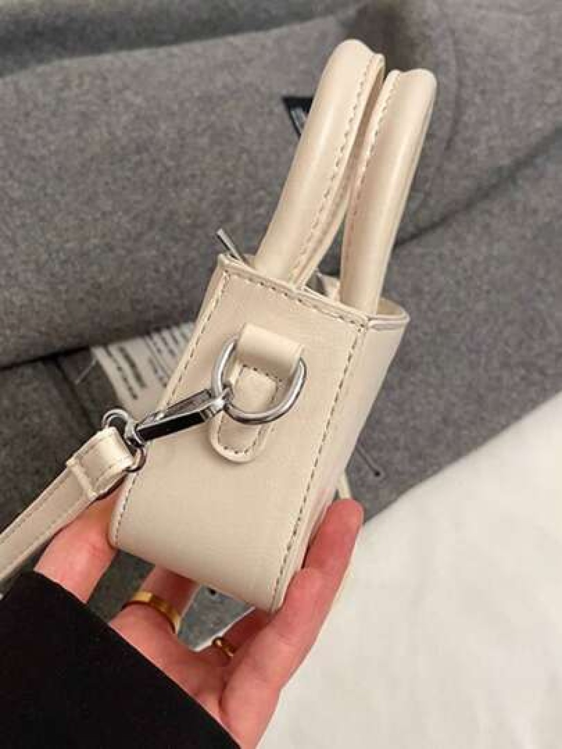 1pc Simple Fashionable Girls Handbag Solid Color PU Leather Letter Shoulder Crossbody Bag