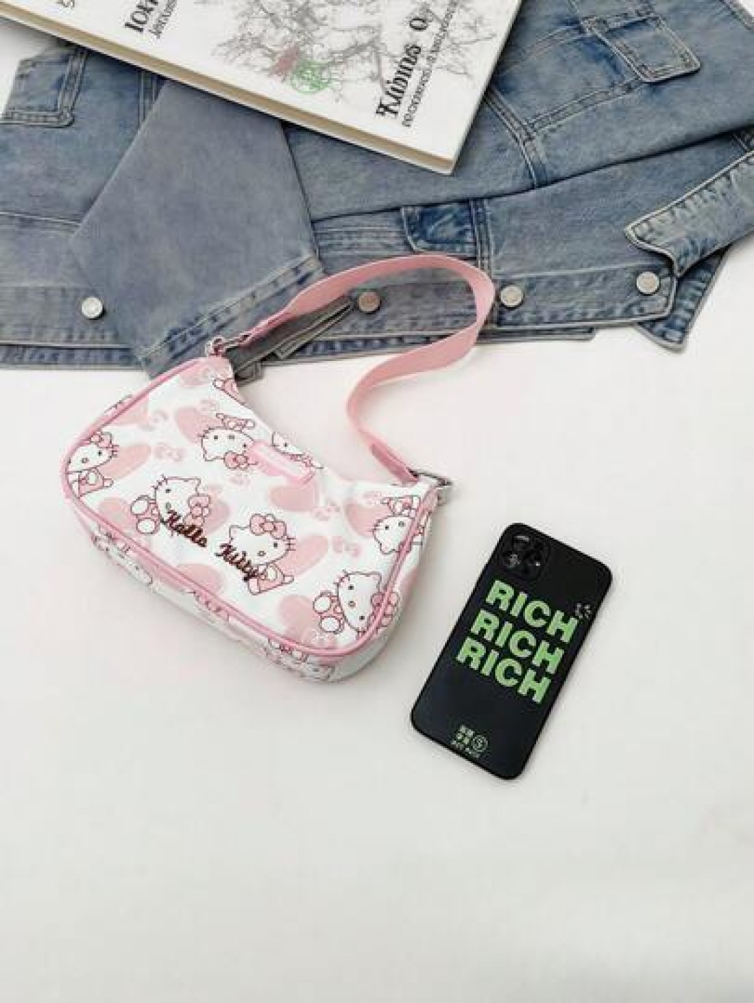 Sanrio 1pc Sanrio Cute KT Cat Girl s Armpit Bag Handbag Single Shoulder Bag Girl s Bag Niche Cartoon Hand Suitable For Summer Travel Christmas Thanksgiving Birthday Valentine s Day Party Gift Fashion