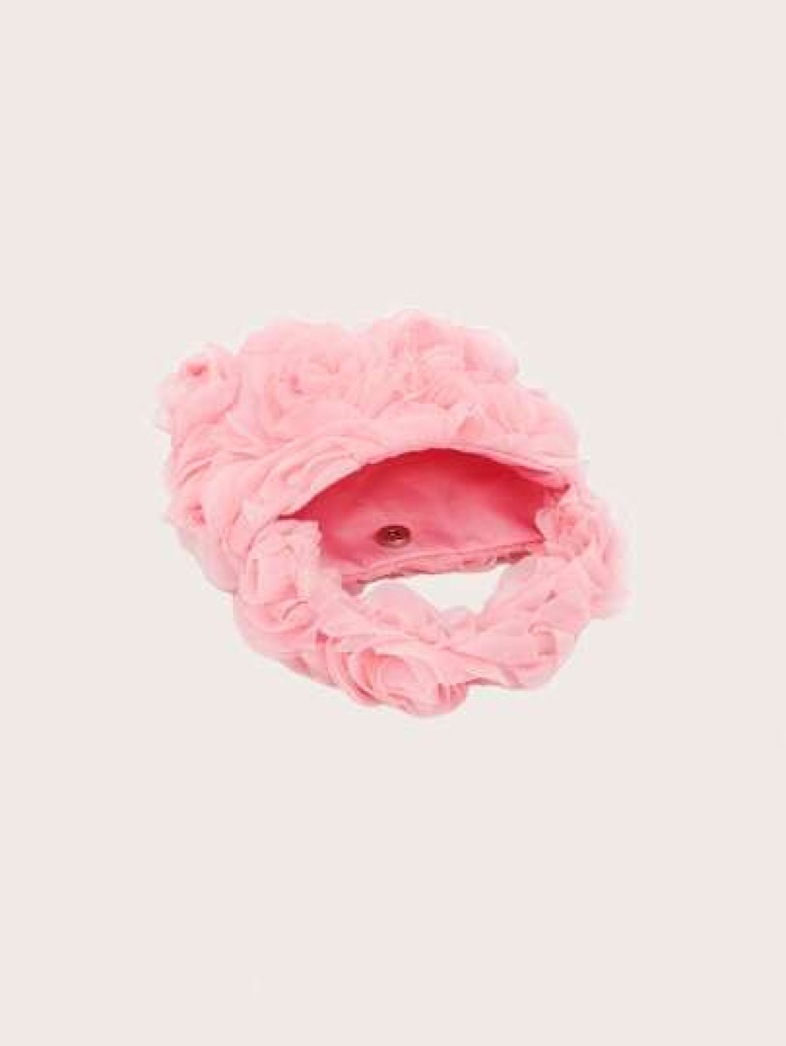 1pc Kids Fashionable Rose Flower Mini Handbag Versatile Pleated Petal Design