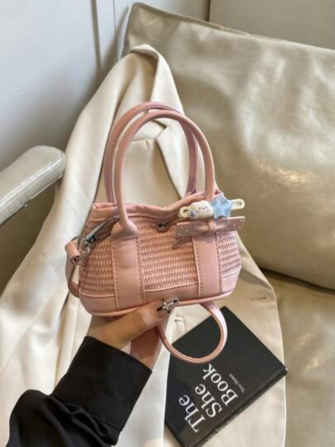 1pc Sweet Handbag Pu Magnetic Opening And Closing New Garden Bag Mini Cute Shoulder Messenger Bag Female Niche High End Small Hand Held Comfortable Shoulder Strap Suitable For Daily Travel And Shoppin