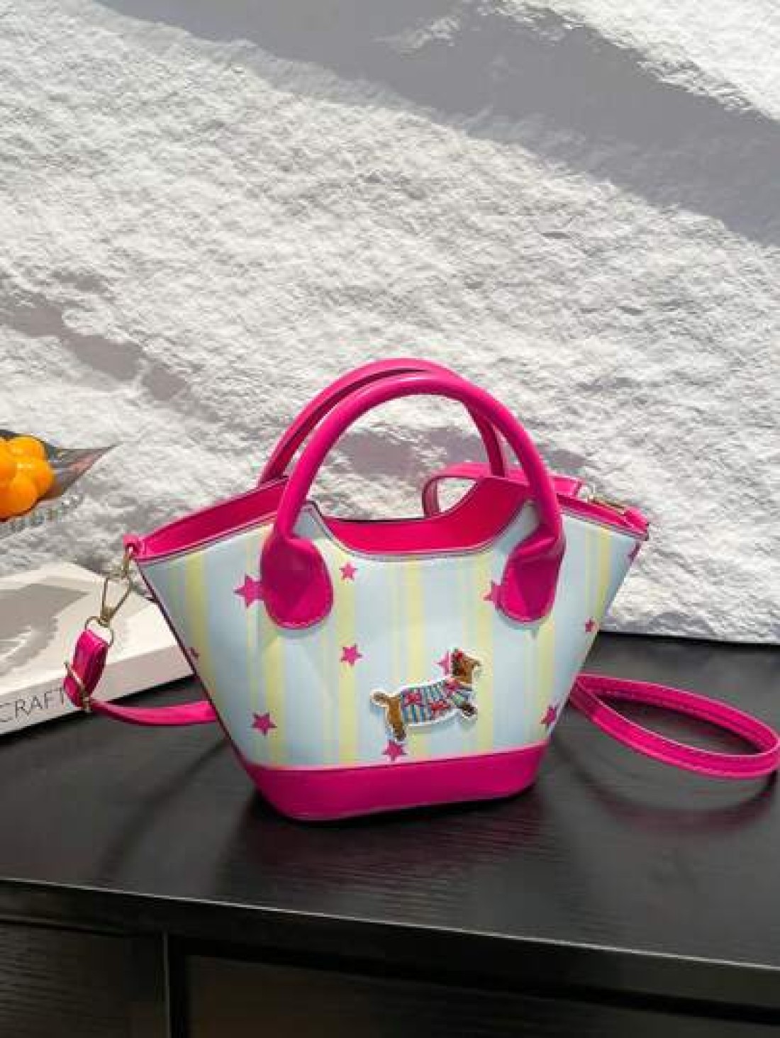1pc Handbag Pu Open Design New Summer Style Cute Style Can Be Carried Cross Body Sufficient Capacity Versatile Comfortable Touch Highlight Personalized Can Hold Sun Umbrellas Wallets And Other Daily N