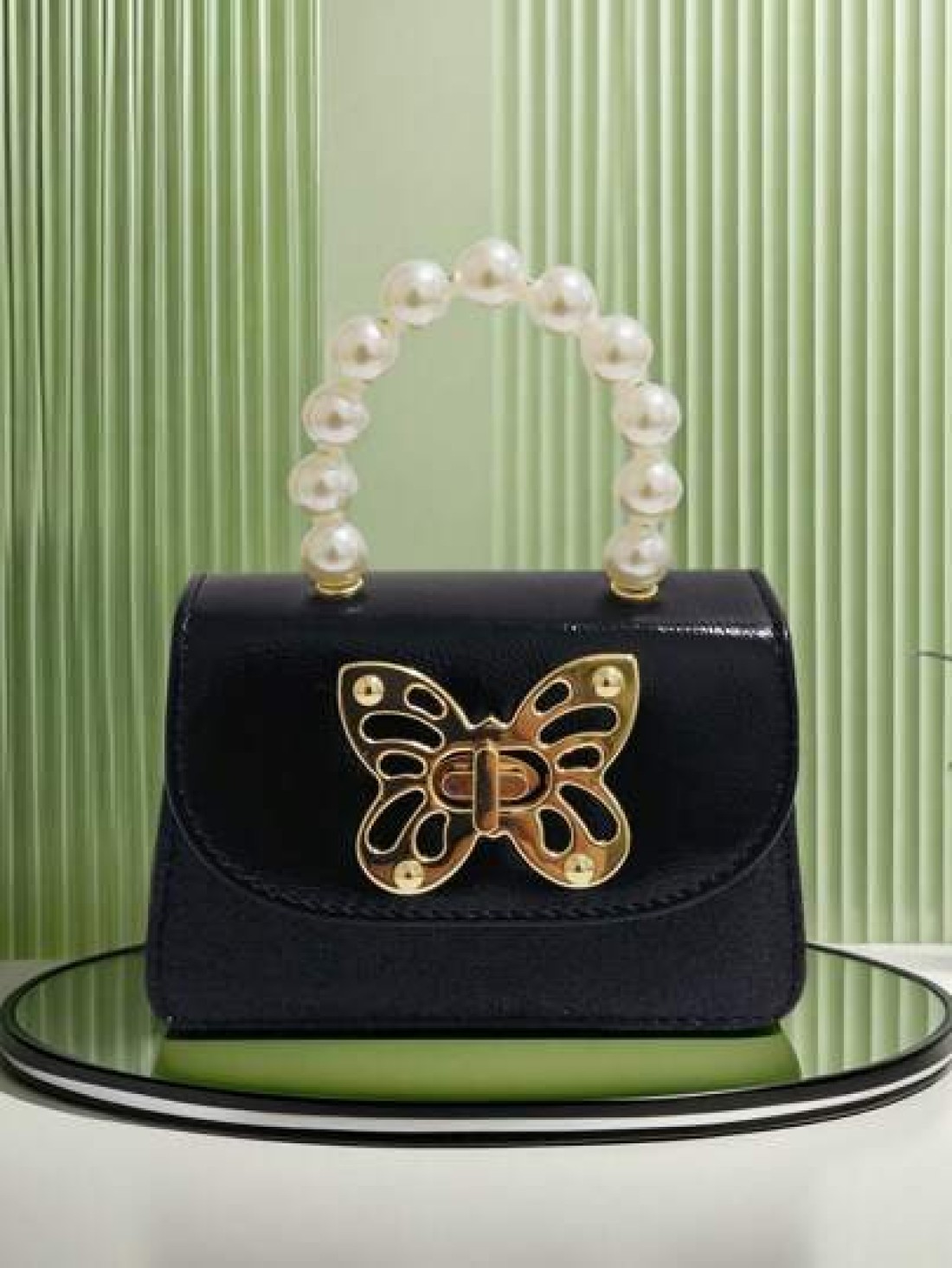 Children s Fashion New Butterfly Pearl Handbag Holiday Gift PU Leather Butterfly Lock Stylish Pouch Princess Mini Wallet Purse For Girls