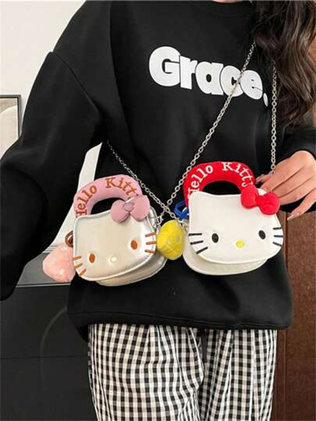 Sanrio 1pc Sanrio Cute Kitty Cartoon Mini Crossbody Bag High Quality Fashion Handbag For Girls