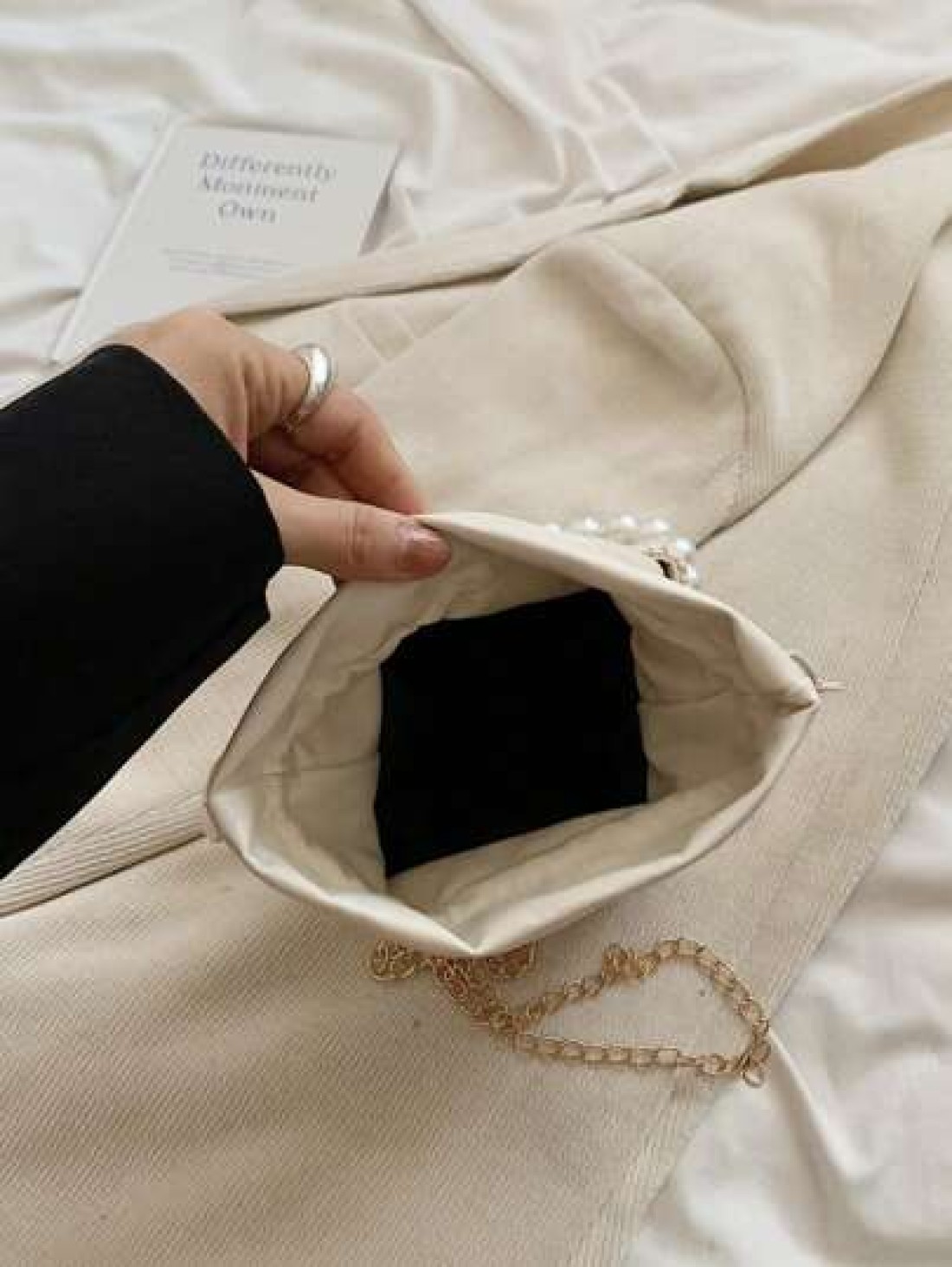 Woven Pearl Mini Handbag Fashion Chain Shoulder Crossbody Bag For Girls