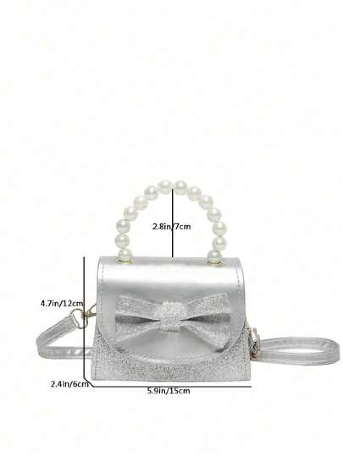 1pc Pu Magnet Closure Fashion Sweet Cute Bow Pearl Handbag Fashion Chain Shoulder Crossbody Evening Bag Niche Design Comfortable Shoulder Strap Versatile And Not Picky Suitable For Dinner Outing Play