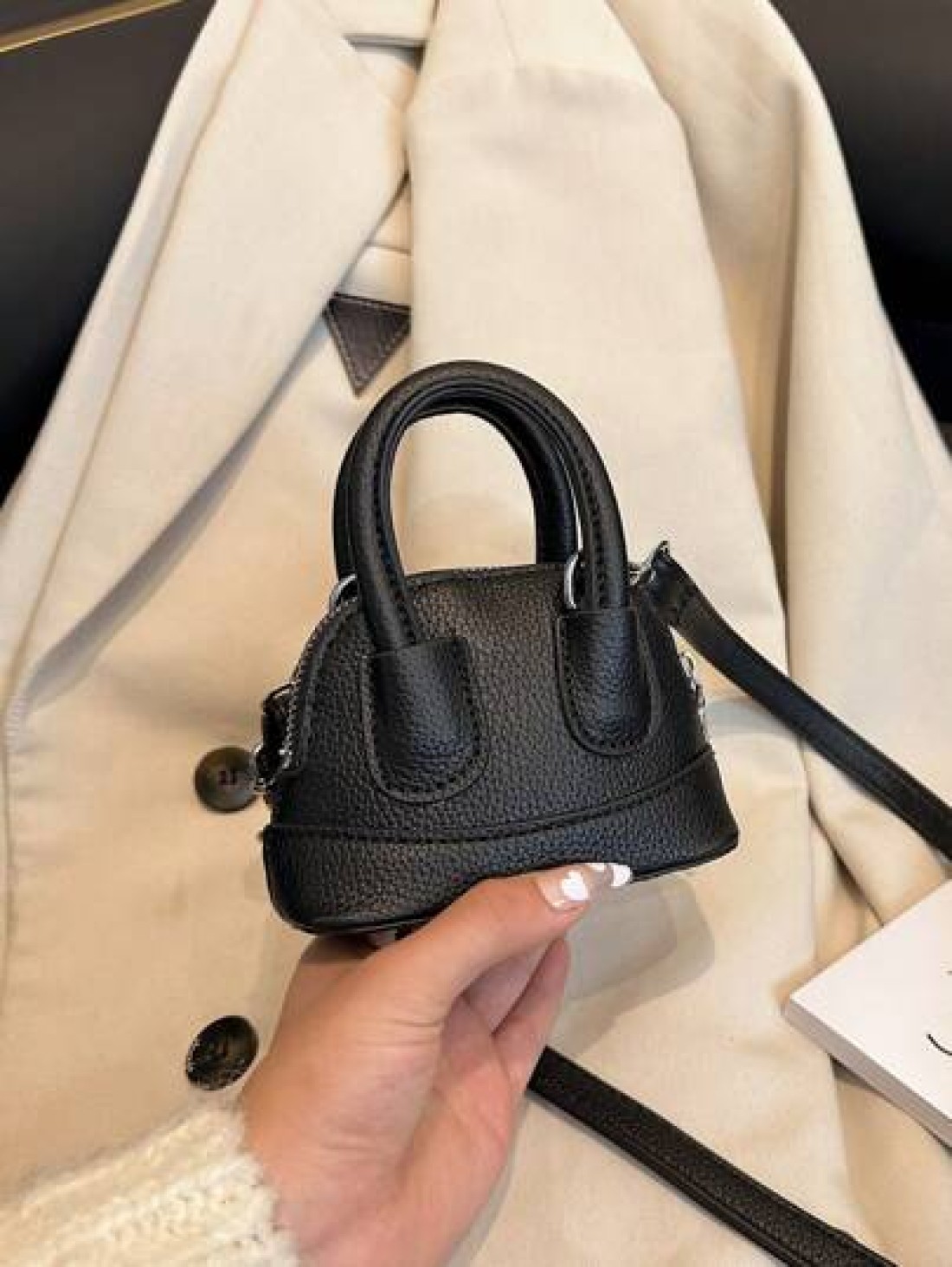 1pc Ins Fashion Girl s Bag 2025 New Cute Candy Color Mini Shell Bag Litchi Pattern Pu Messenger Bag Suitable For Daily Use