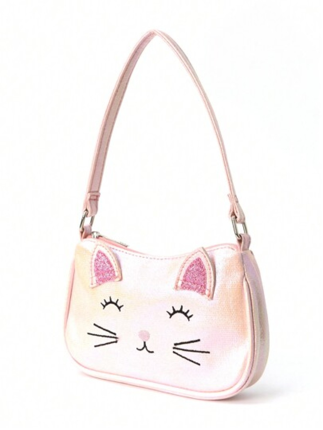 1pc Children Girl Mini Cute Cat Embroidered Handbag Shoulder Bag Suitable For Little Girl Kindergarten Elementary School Students Daily Outdoor Travel Festivals Gift