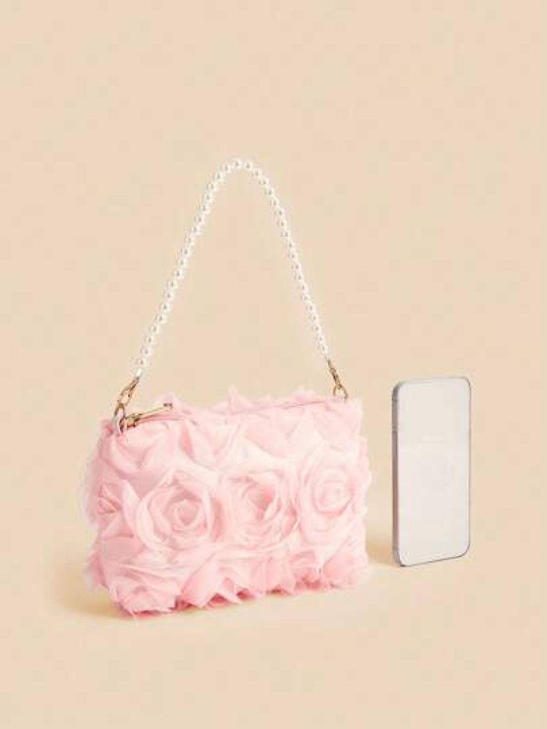 1pc Girls Chiffon Floral Romantic Sweet Crossbody Clutch Bag Versatile For Party And Evening Occasion