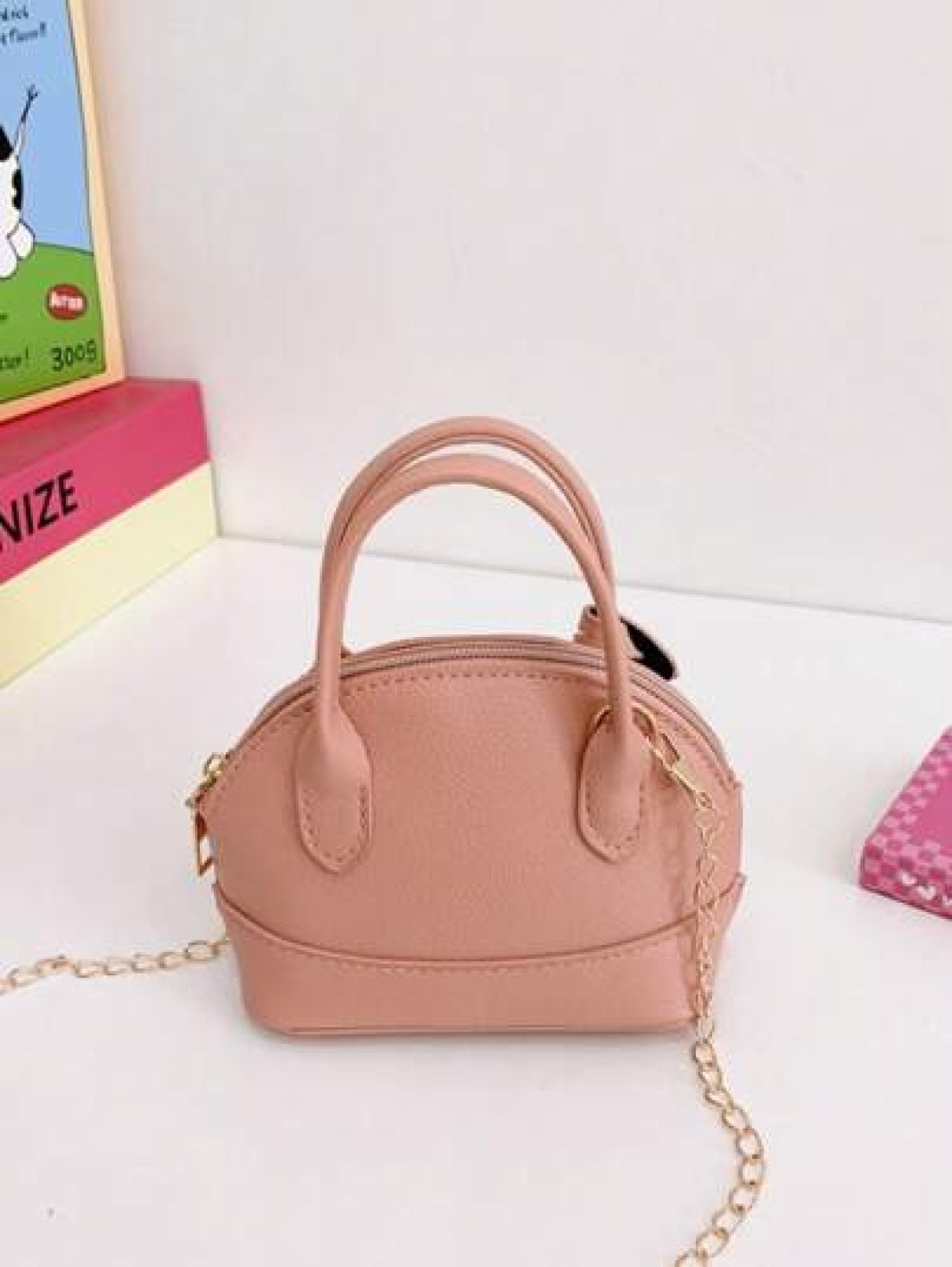 1pc Fashionable And Cute Children s Bags Small And Fresh Girls Handbags Cute Chain Crossbody Handbags High End Solid Color Bags With Letter Prints Smooth Zippers Litchi Pattern Girls Handbags Crossbod