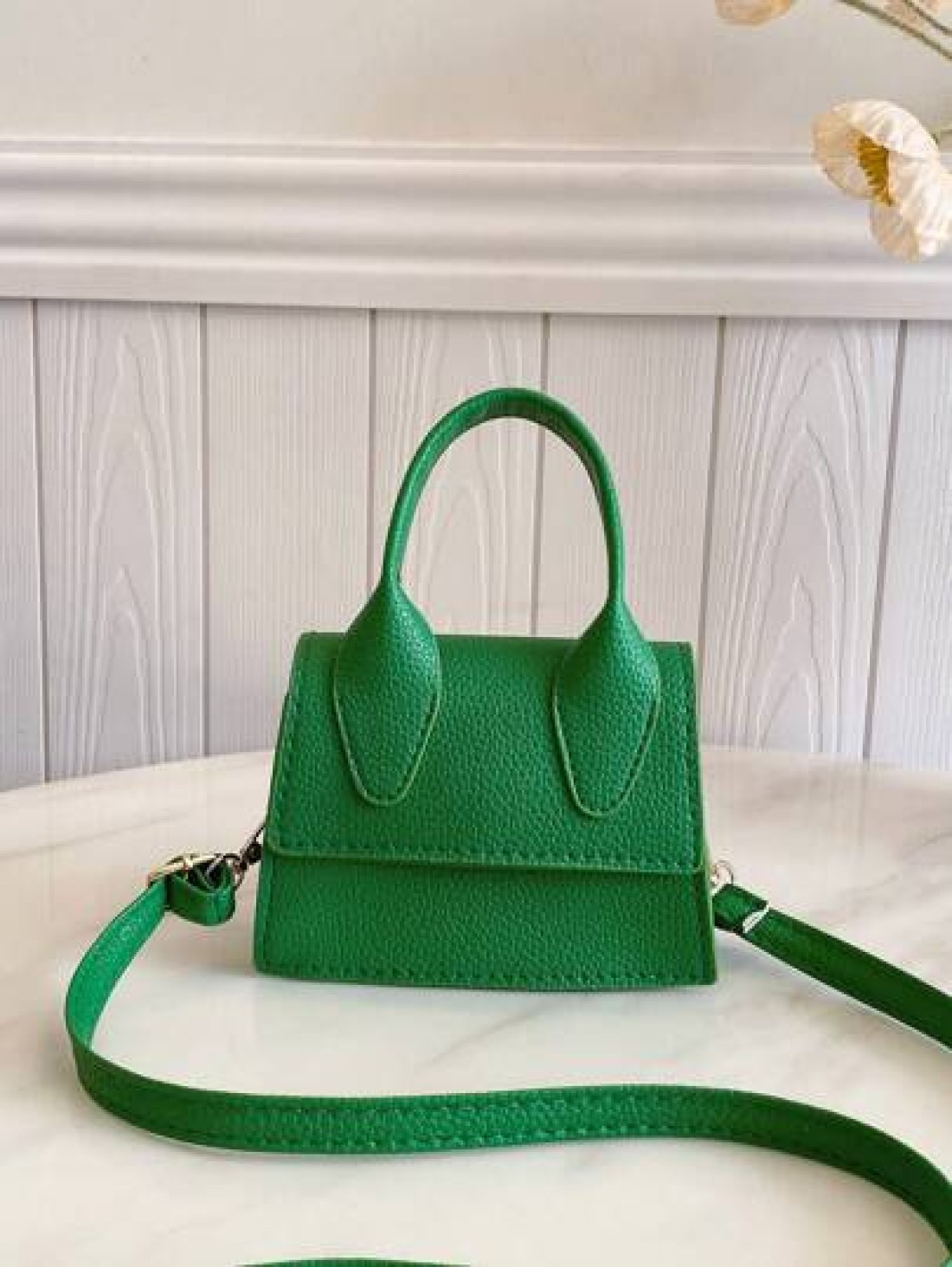 1 Pc New Girls Mini Shoulder Bag Plain Simple Design Pu Material Adjustable And Replaceable Strap Versatile Handheld Or Shoulder Bag Fashionable And Minimalist Style For Outings Shopping Gatherings An