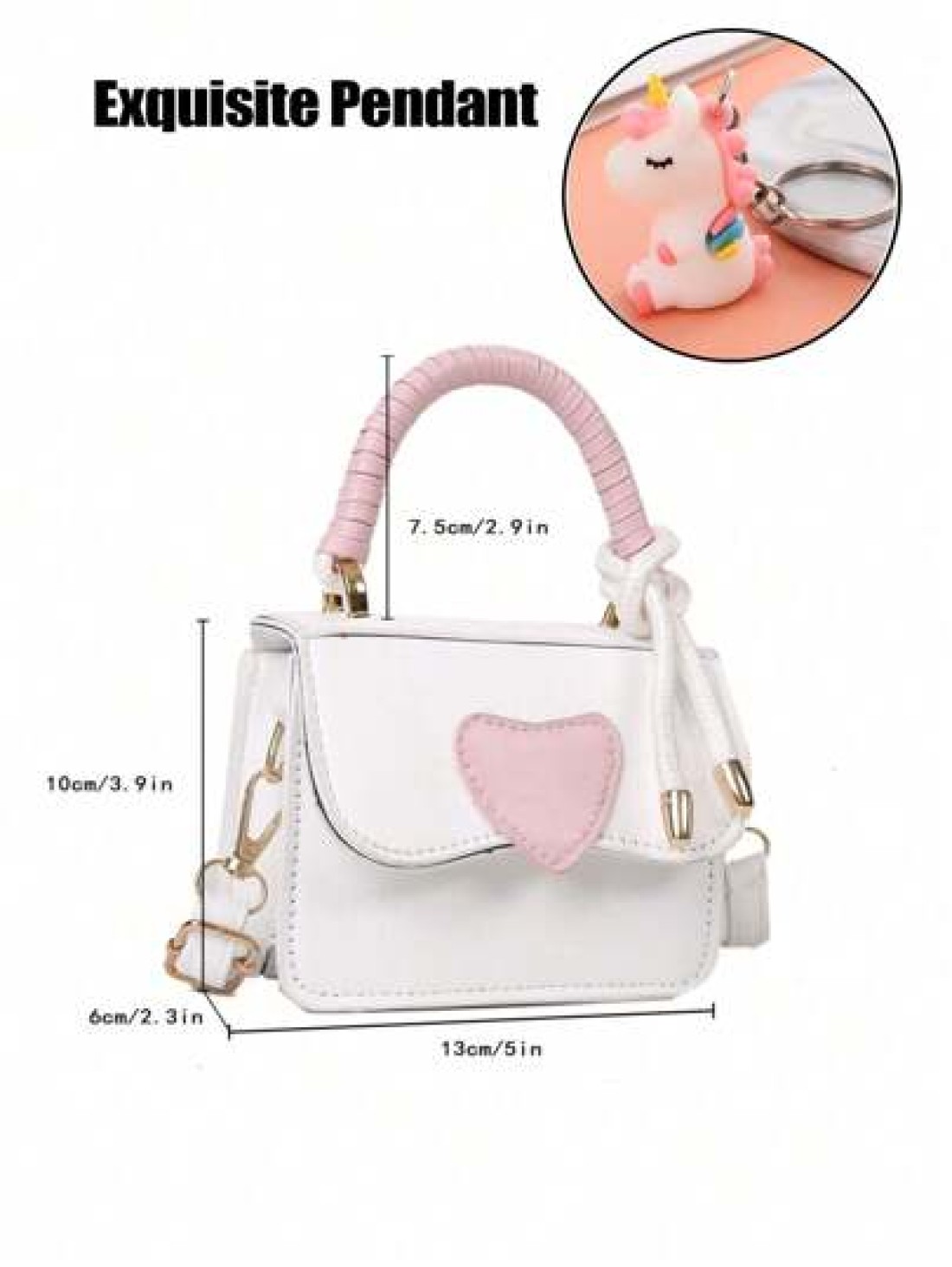 1 Pc Mini Girls Heart Shaped Color Block PU Fashion Shoulder Handbag Crossbody Bag Suitable For Daily Use