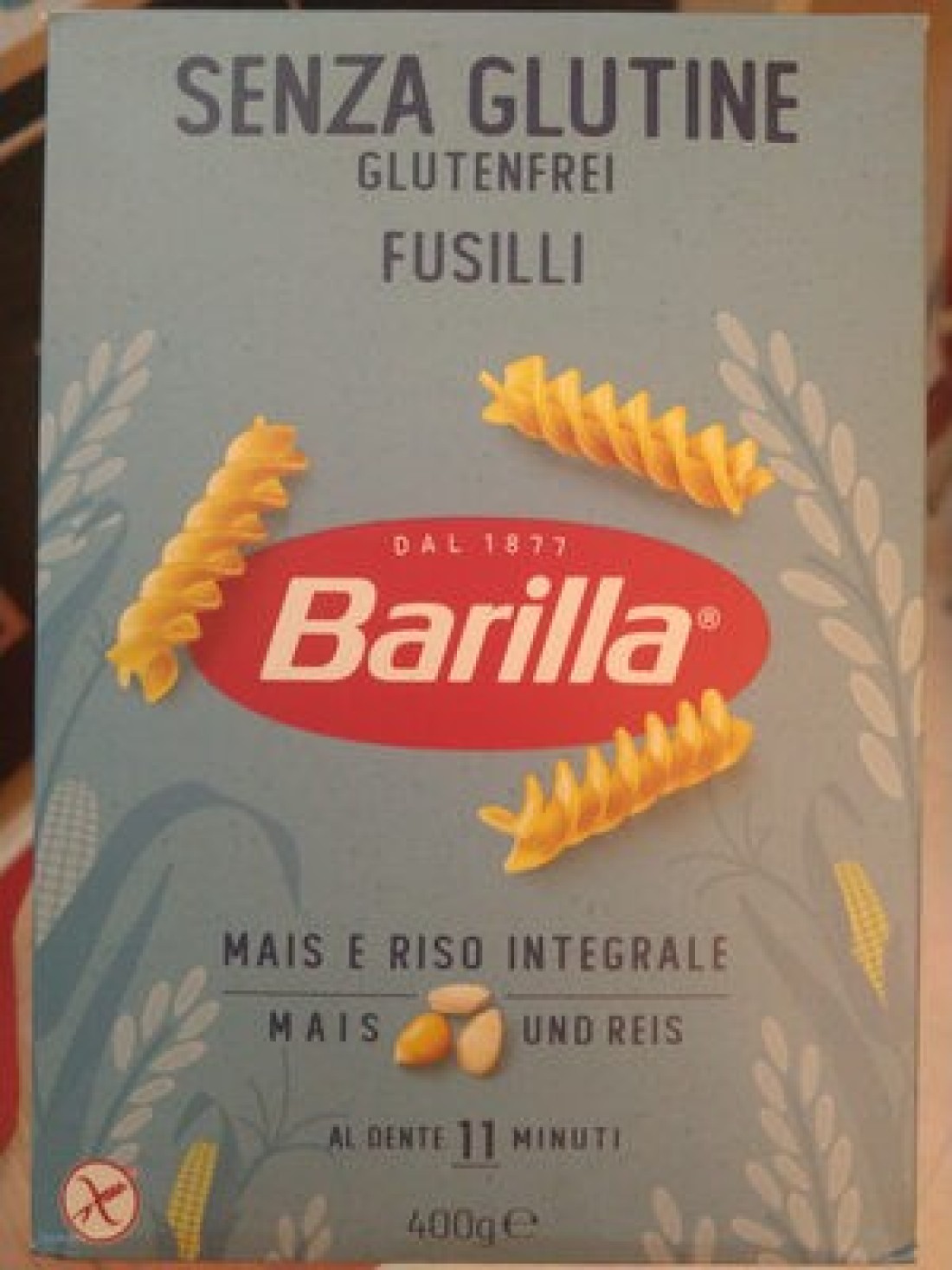 BARILLA FUSILLI GLUTEN FREE 400GM