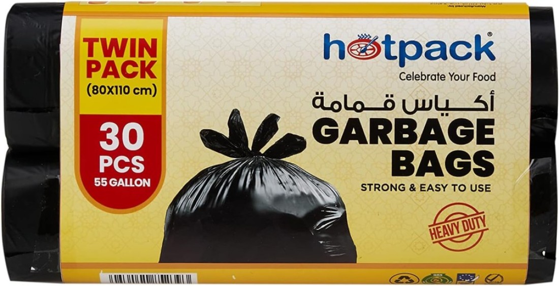 HOTPACK GARBAGE BAGS TWIN PACK(80x110cm)30pcs-55GALLON