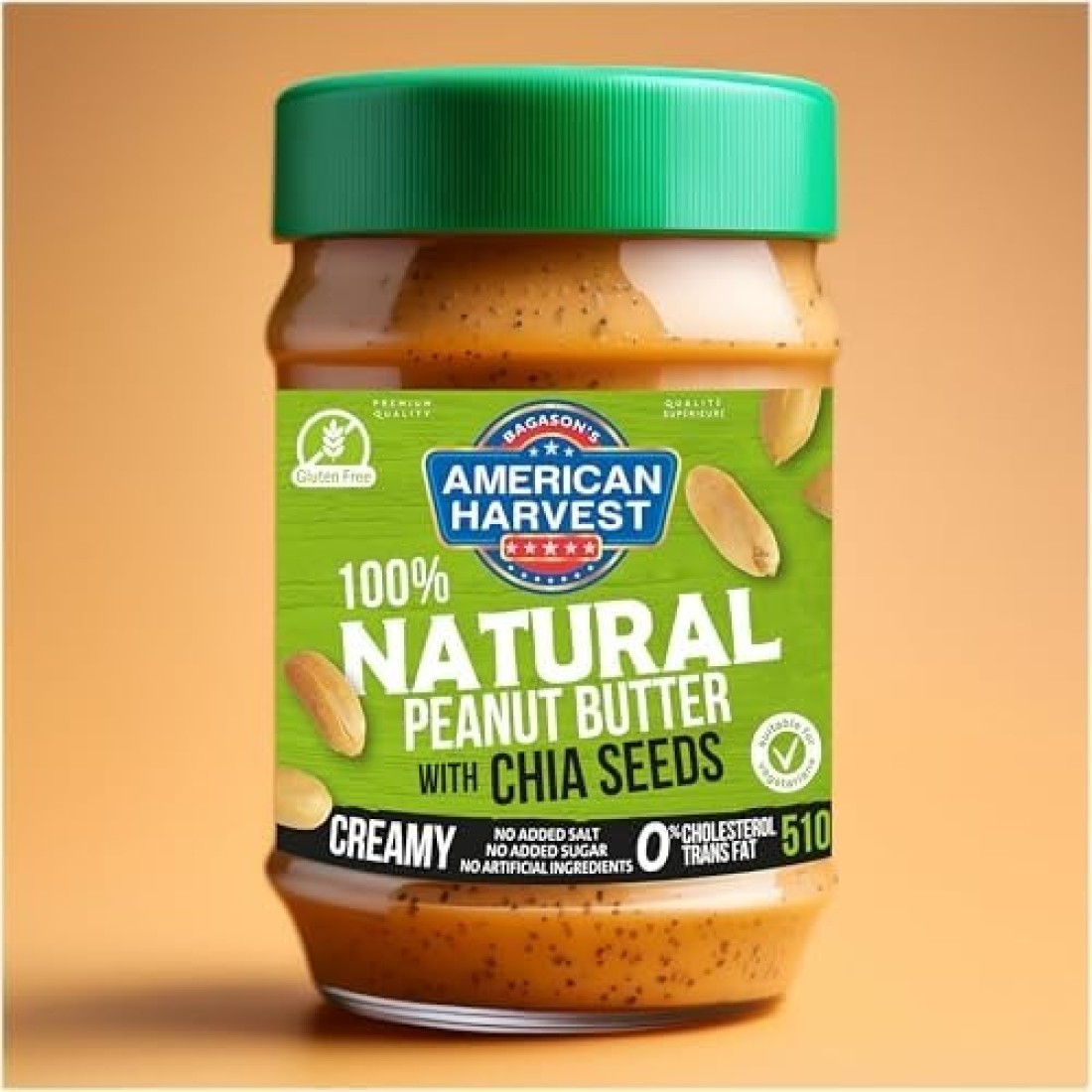 AHPEANUT BUTTER CREAMY CHIASEED510G