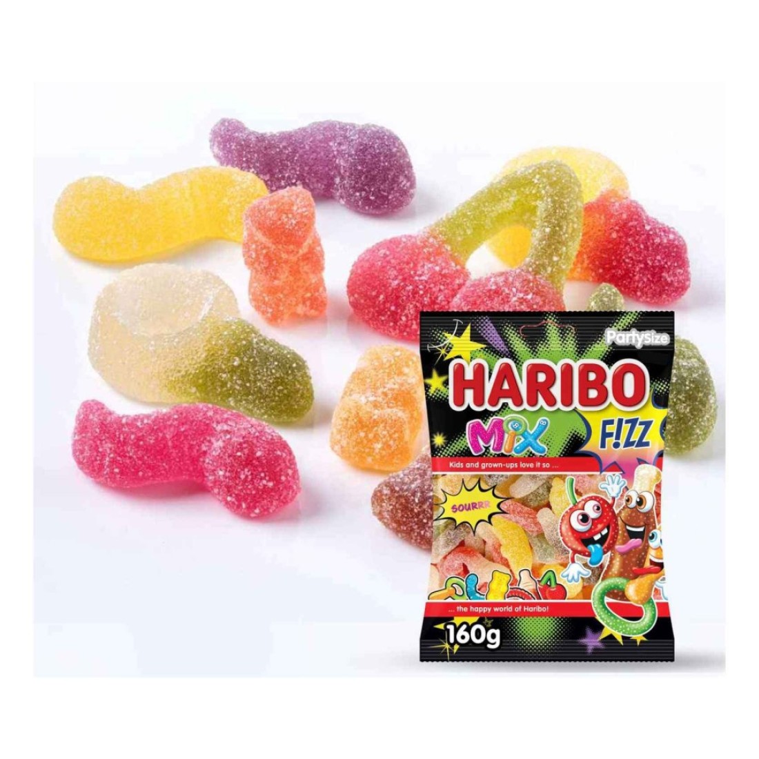 Haribo Mix Fizz Sour Gummy Candy, 70g