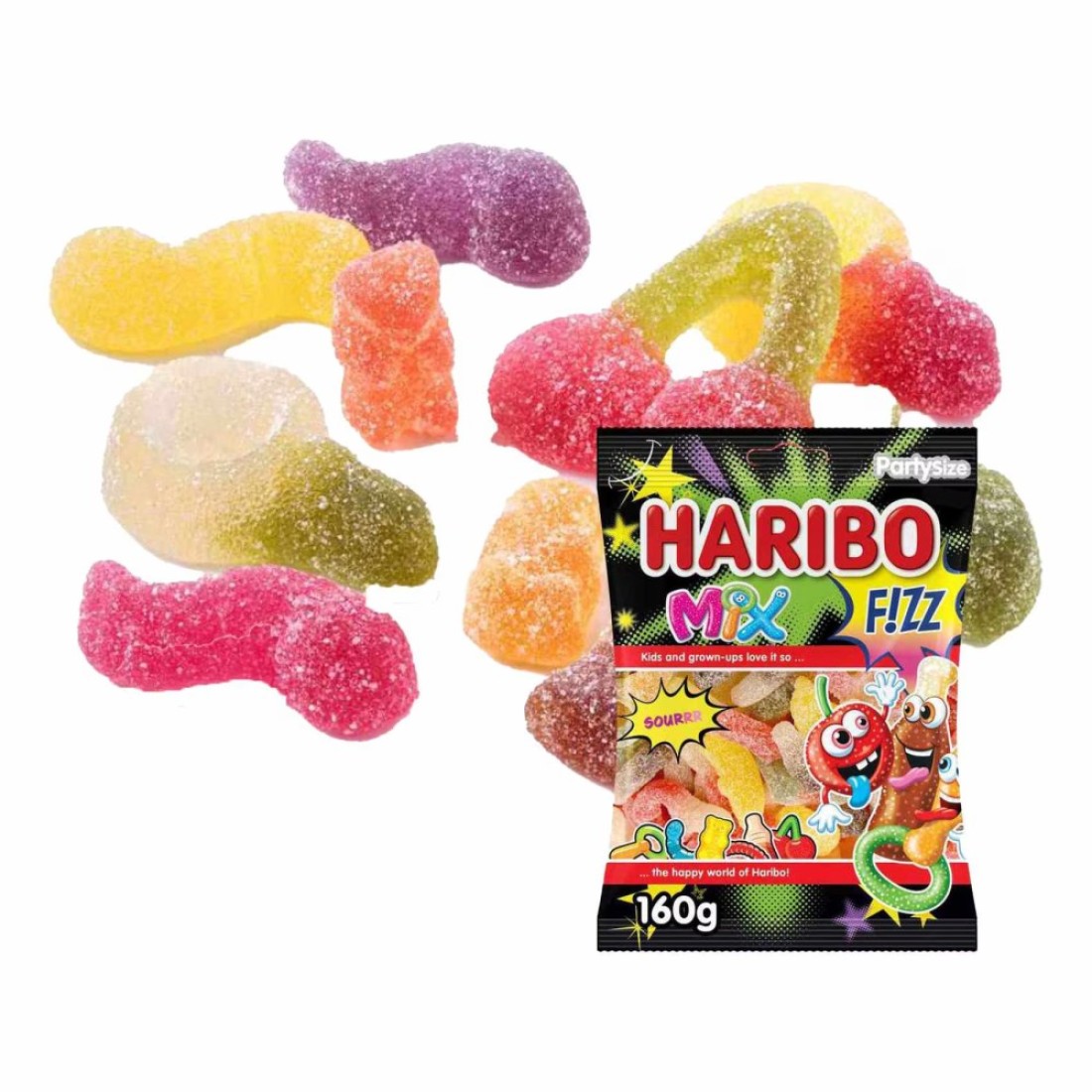 Haribo Mix Fizz Candy, 160g