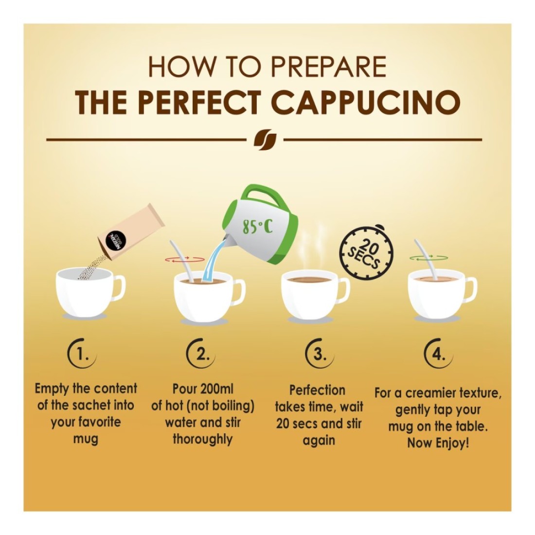 Nescafe Gold Cappuccino Sweetened Coffee Mix , 15.5g Pack of 10