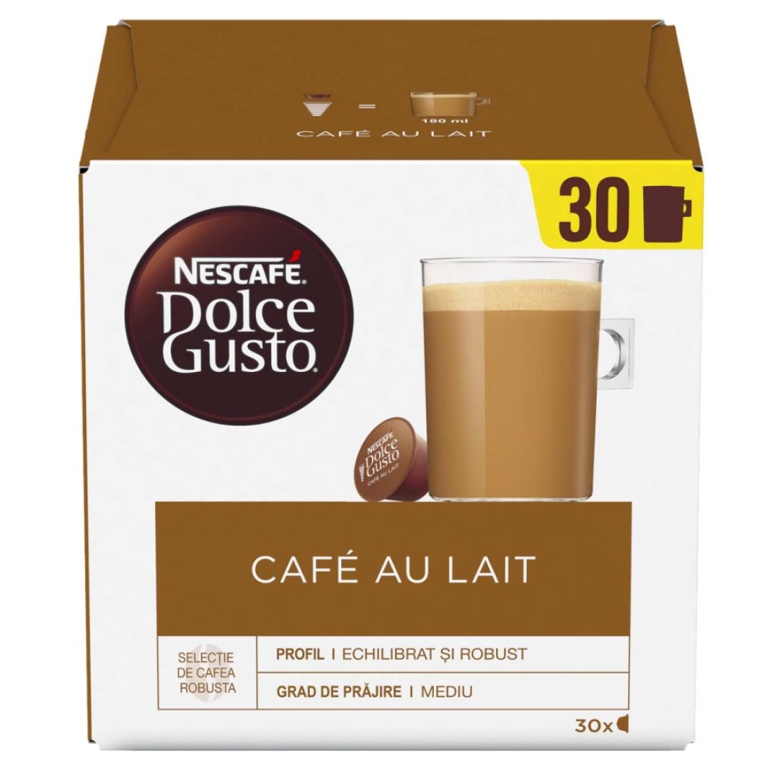 Nescafe Dolce Gusto Cafe Au Lait Coffee Capsules 30 Capsules