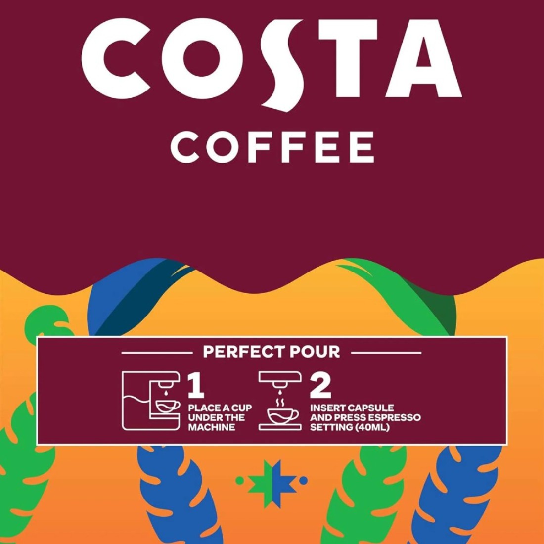 Costa Coffee Bold Colombian Single Origin Espresso Coffee 10 Capsules