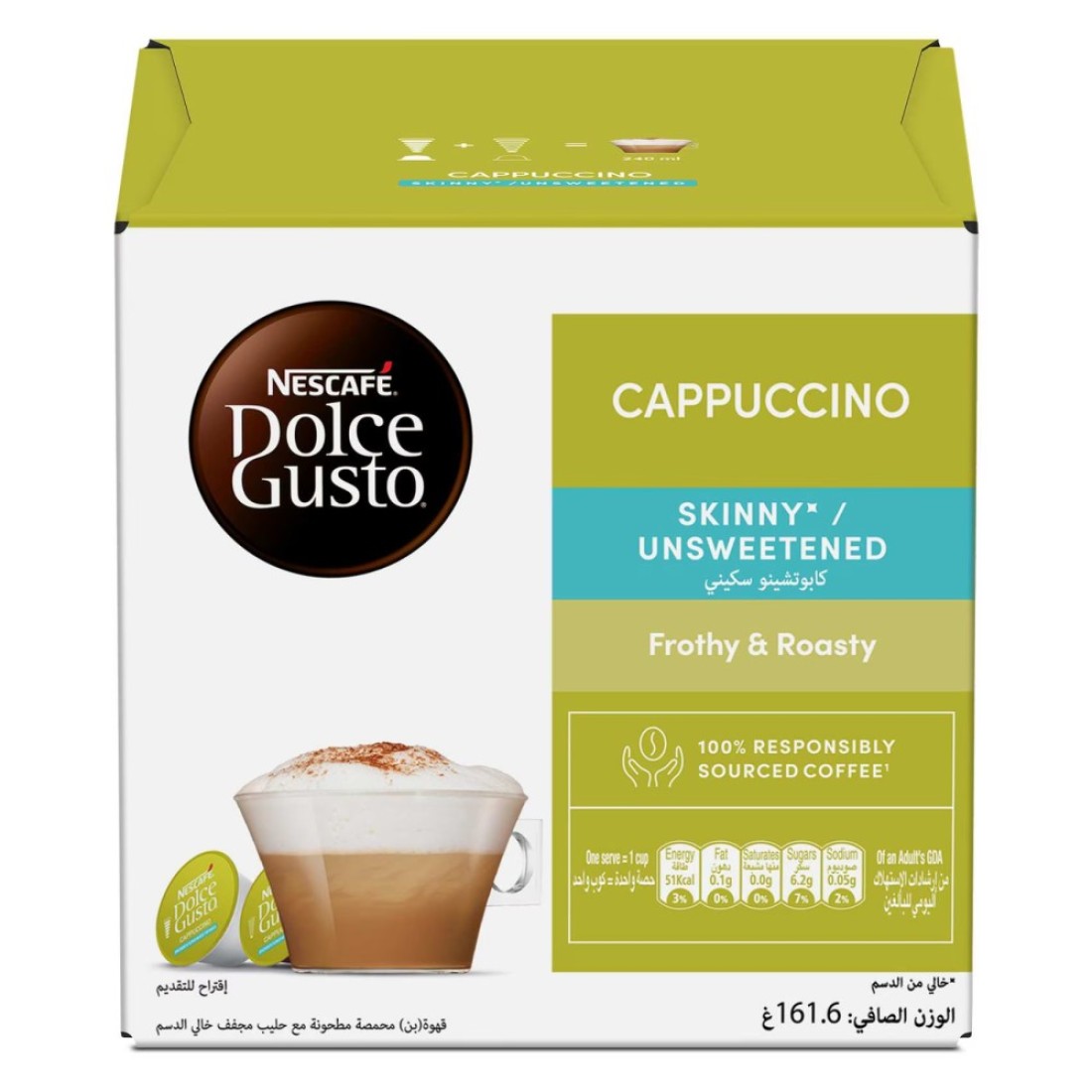 Nescafe Dolce Gusto Cappuccino Skinny Coffee, 16 Capsules