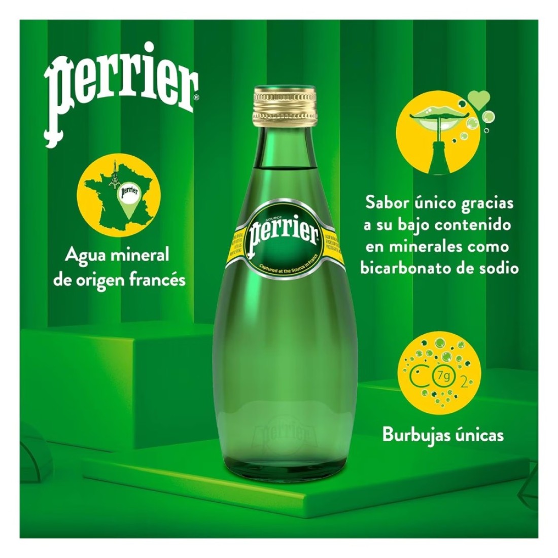 Perrier Sparkling Carbonated Mineral Water 330ml Pack of 4