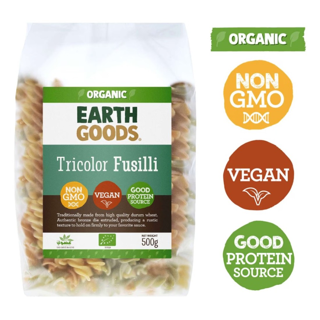 Earth Goods Organic Tricolor Fusilli 500g