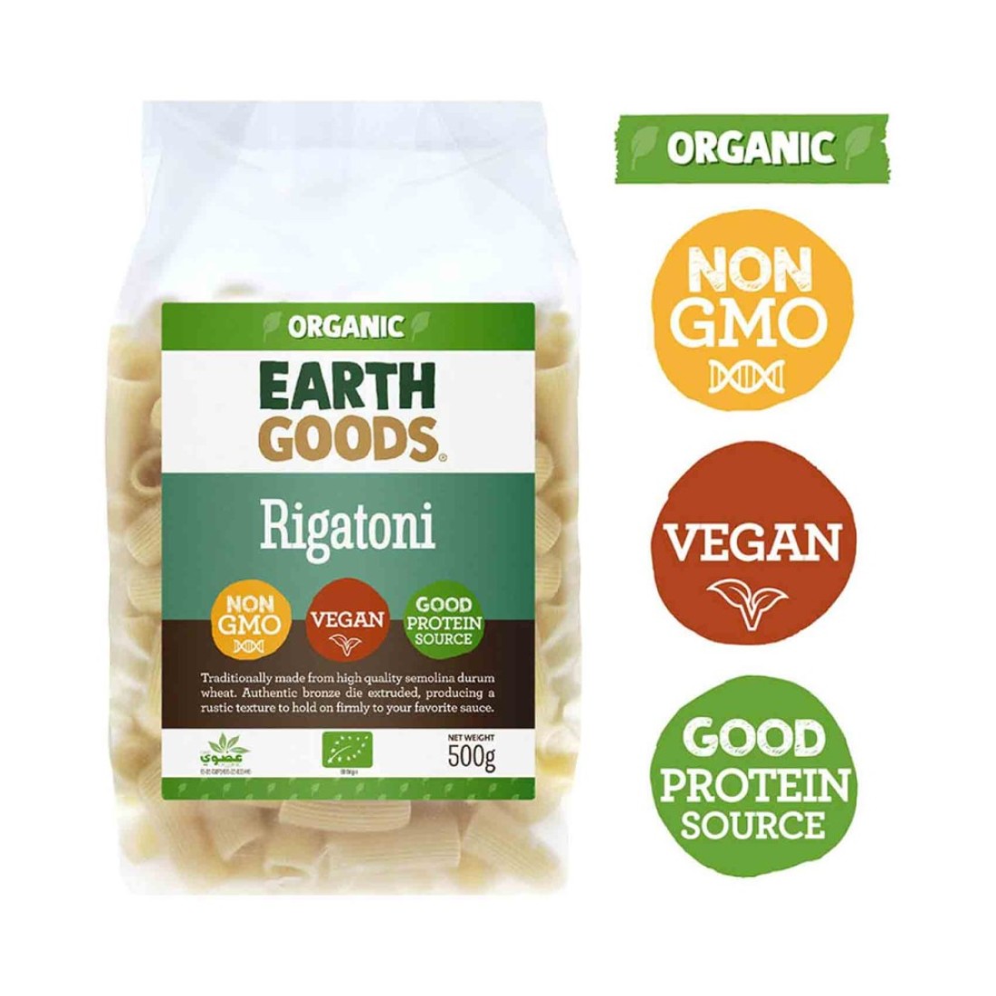 Earth Goods Organic Rigatoni Pasta 500g