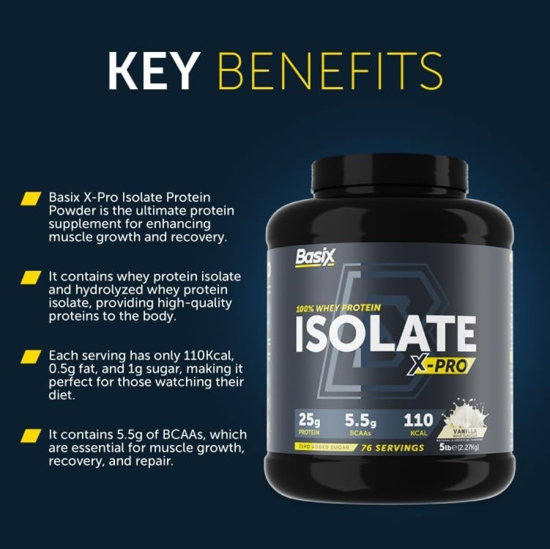 Basix WHEY PROTEIN ISO X-PRO VANILLA 5LB