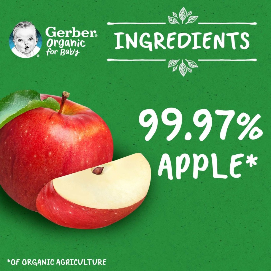 Gerber Organic Puree with Apple, 90g
