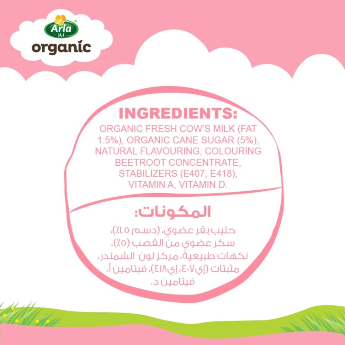Arla Organic Strawberry Milk Multipack, 200ml Pack of 12