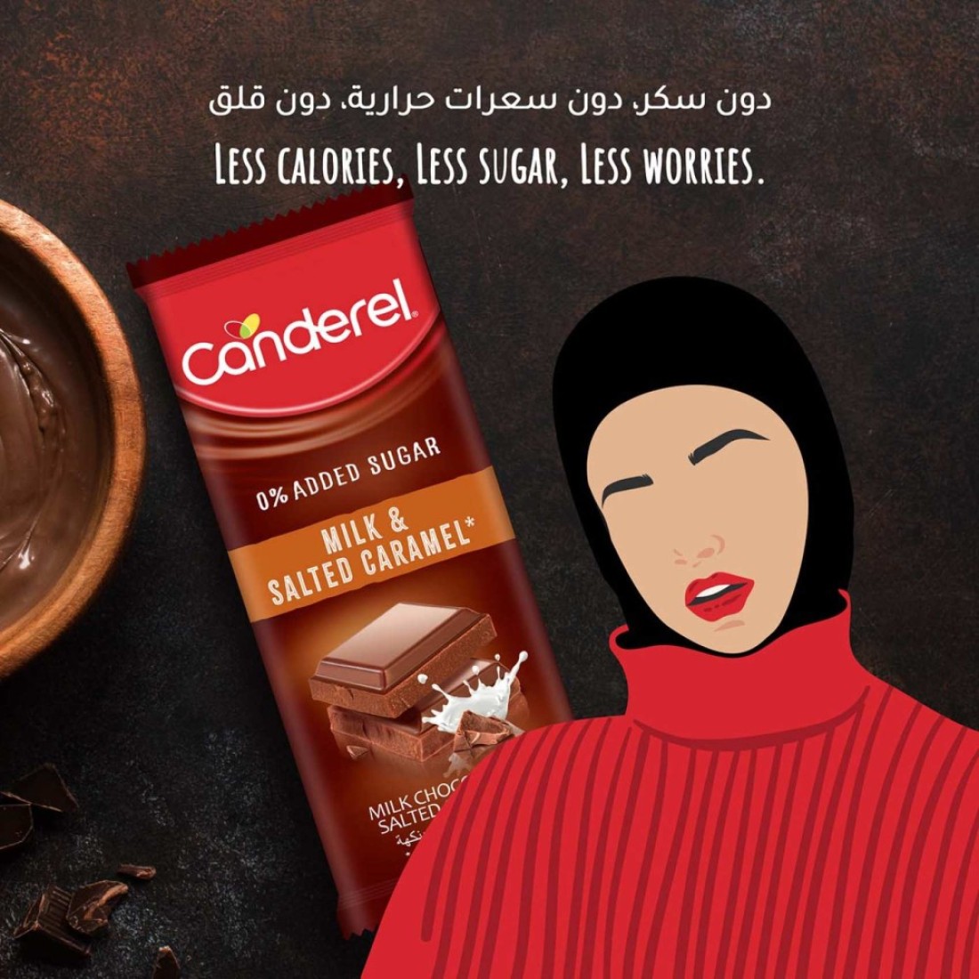 Canderel Milk Chocolate and Salted Caramel No Added Sugar 100g