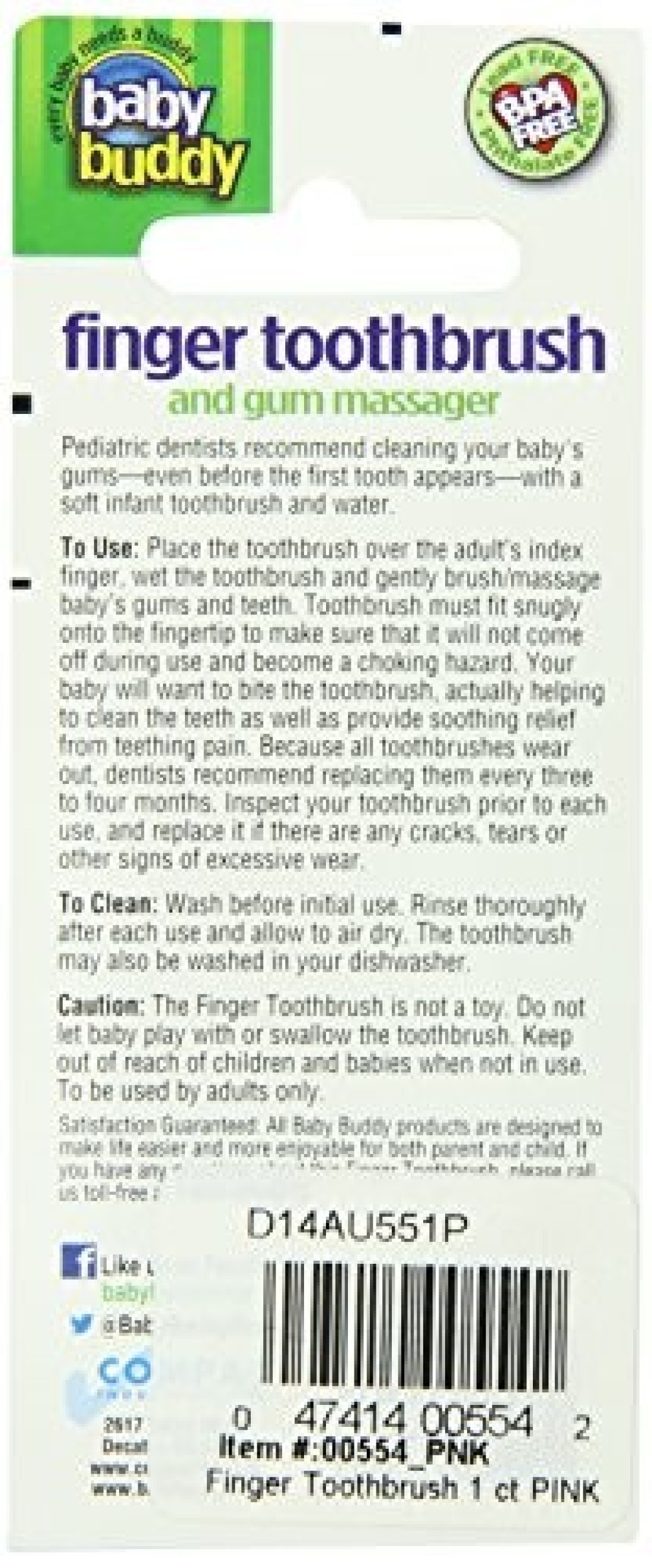 Brilliant Baby Finger Toothbrush Silicone Gum Massager and Teether Brush for Babies and Toddlers 3 Months Old and Up Infant Teeth Cleaning Essentials Baby Teethers and Toothbrushes Pink 1 Count
