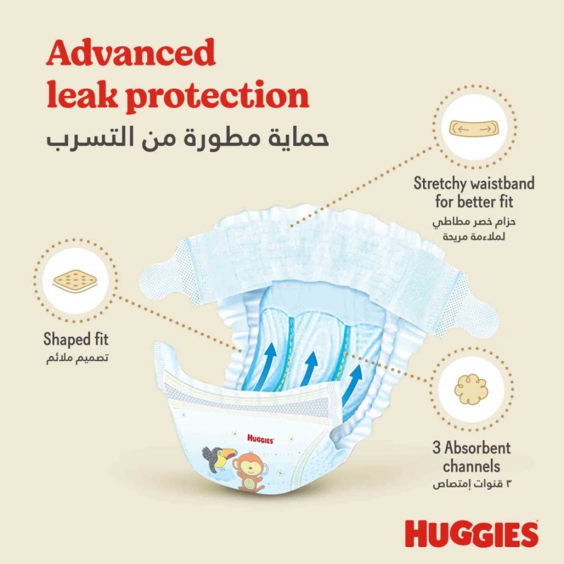 Huggies Extra Care Diapers Size 4 8-14kg Jumbo Pack 68 Diapers