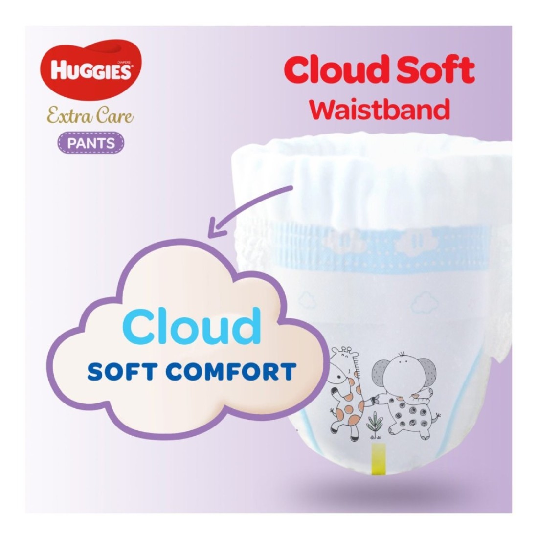 Huggies Extra Care Soft Cloud Culottes Baby Diaper Pants Size 6 15-25kg Jumbo Pack 40 Pants