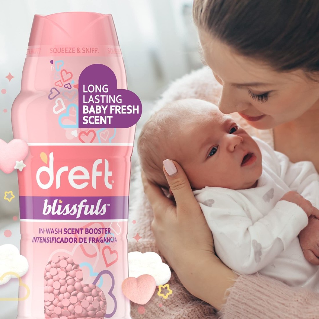 Dreft Blissfuls Laundry Scent Booster Beads for Washer Baby Fresh Scent 201 oz