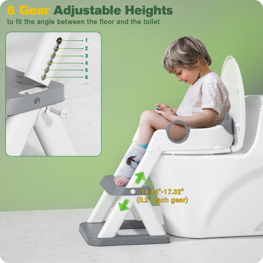 Rabb 1st Potty Training Seat Upgrade Toddler Toilet Seat for Kids Boys Girls 2 in 1 Potty Training Toilet Splash Guard AntiSlip Pad Step Stool