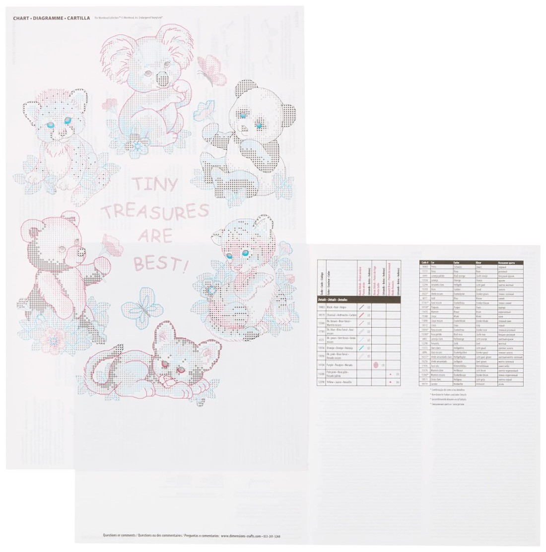 Dimensions Stamped Cross Stitch Tiny Treasures DIY Baby Quilt Kit 34 x 43